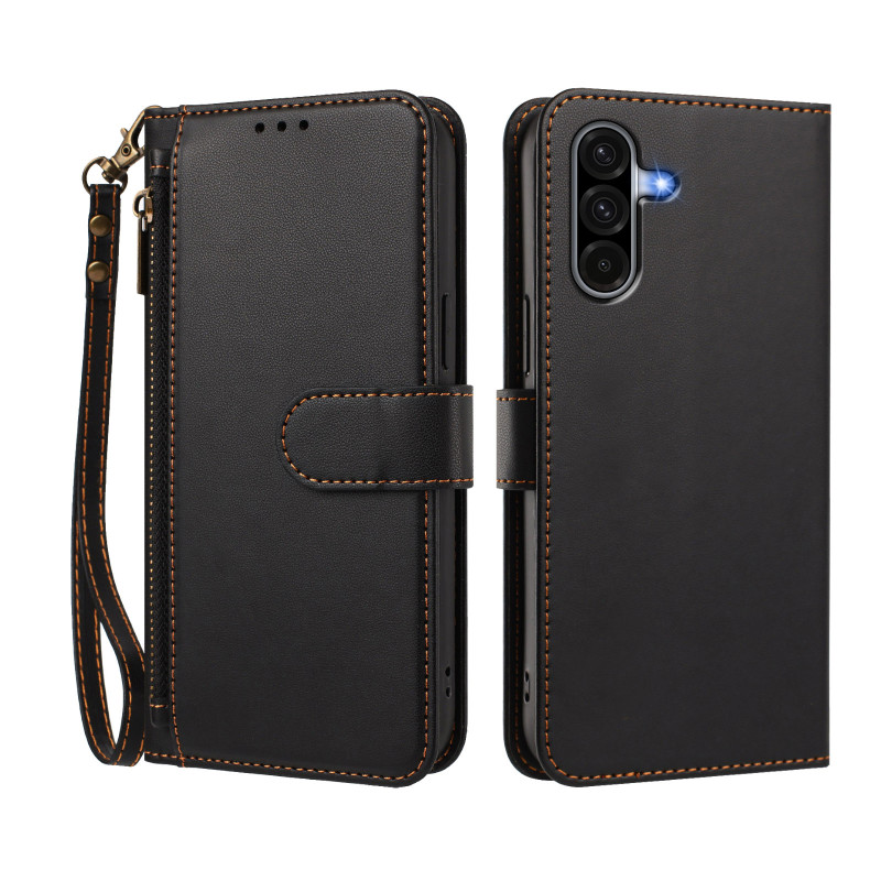 Housse Samsung Galaxy A18 4G / A17 4G / 5G Portefeuille 4 Cartes avec Poche Zippée
