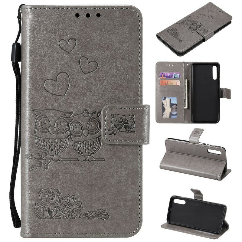 Housse Samsung Galaxy A70 Hiboux Amoureux à Lanière Housse Samsung Galaxy A70 Hiboux Amoureux à Lanière