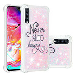 Coque Samsung Galaxy A70 Never Stop Dreaming Paillettes