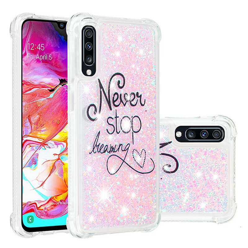 Coque Samsung Galaxy A70 Never Stop Dreaming Paillettes Coque Samsung Galaxy A70 Never Stop Dreaming Paillettes