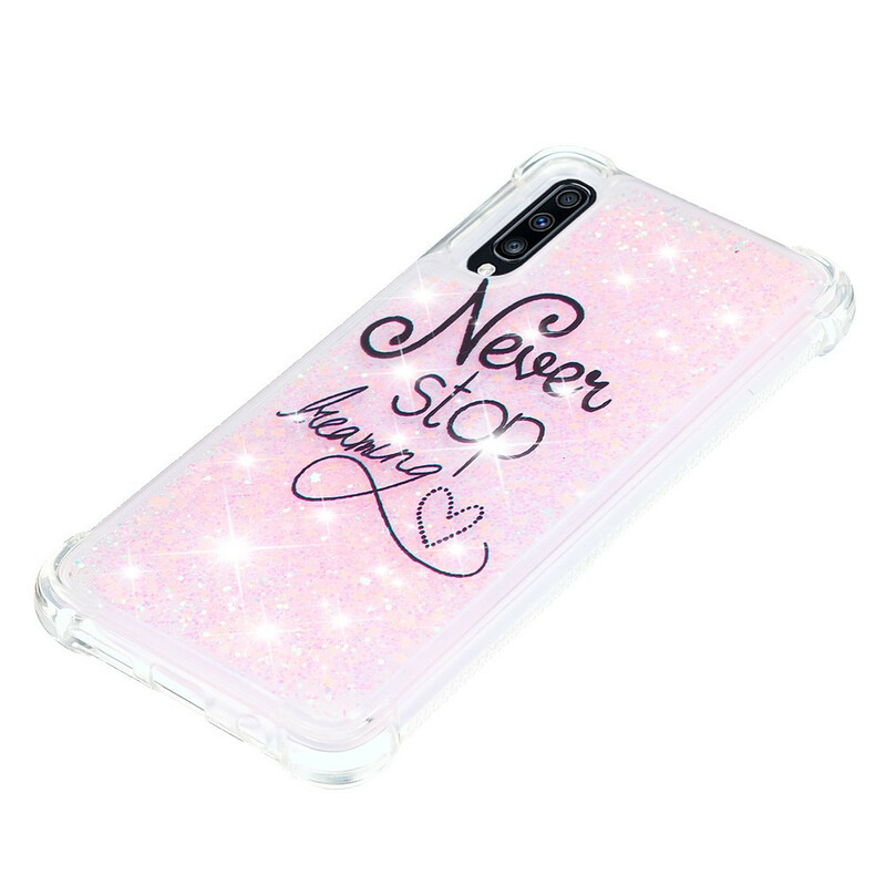 Coque Samsung Galaxy A70 Never Stop Dreaming Paillettes Coque Samsung Galaxy A70 Never Stop Dreaming Paillettes