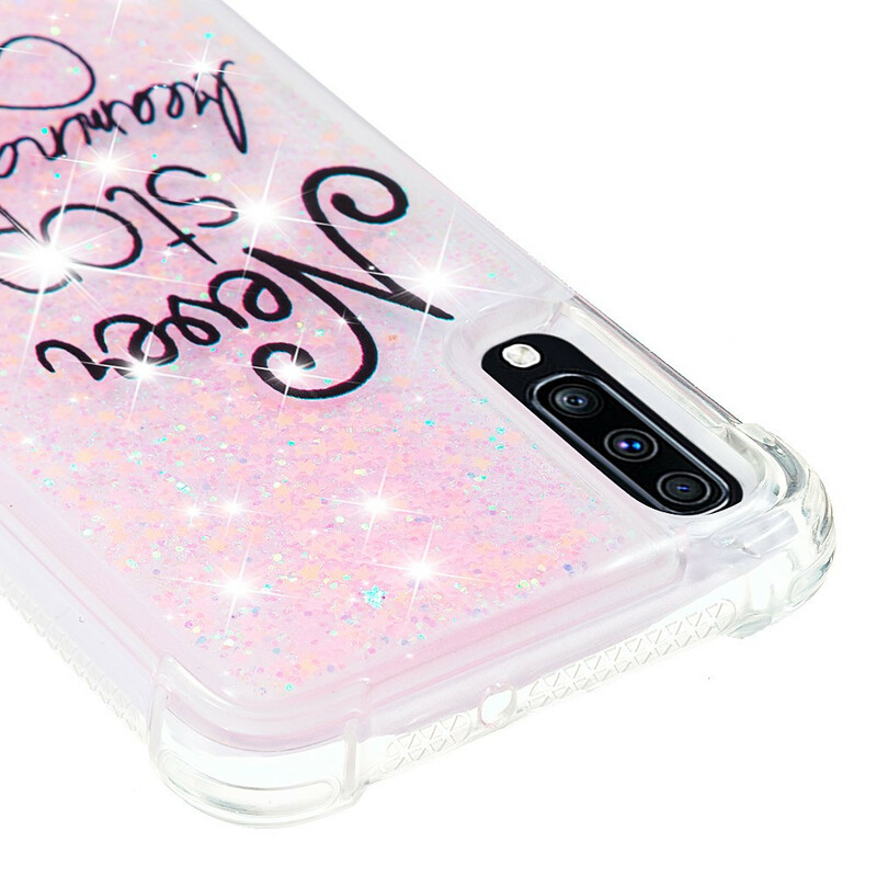 Coque Samsung Galaxy A70 Never Stop Dreaming Paillettes Coque Samsung Galaxy A70 Never Stop Dreaming Paillettes