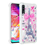Coque Samsung Galaxy A70 La Tour Eiffel Paillettes