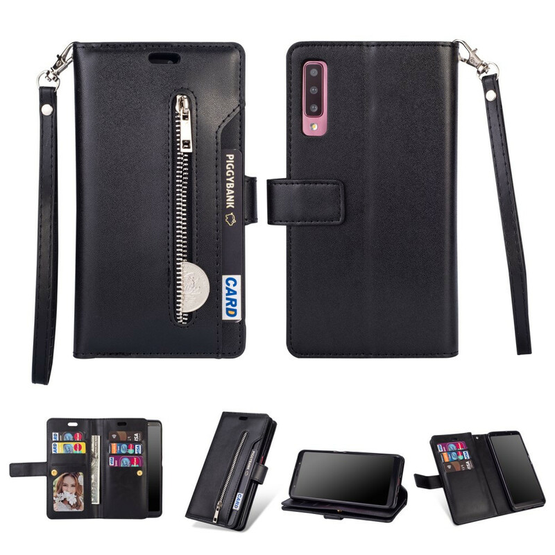 Housse Samsung Galaxy A70 Porte-Monnaie avec Lanière Housse Samsung Galaxy A70 Porte-Monnaie avec Lanière