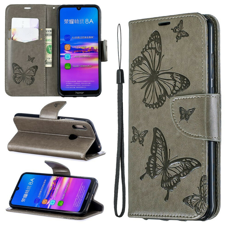Housse Huawei Y6 2019 Papillons et Rabat Oblique Housse Huawei Y6 2019 Papillons et Rabat Oblique