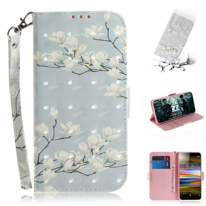 Housse Sony Xperia L3 Arbre en Fleurs à Lanière Housse Sony Xperia L3 Arbre en Fleurs à Lanière