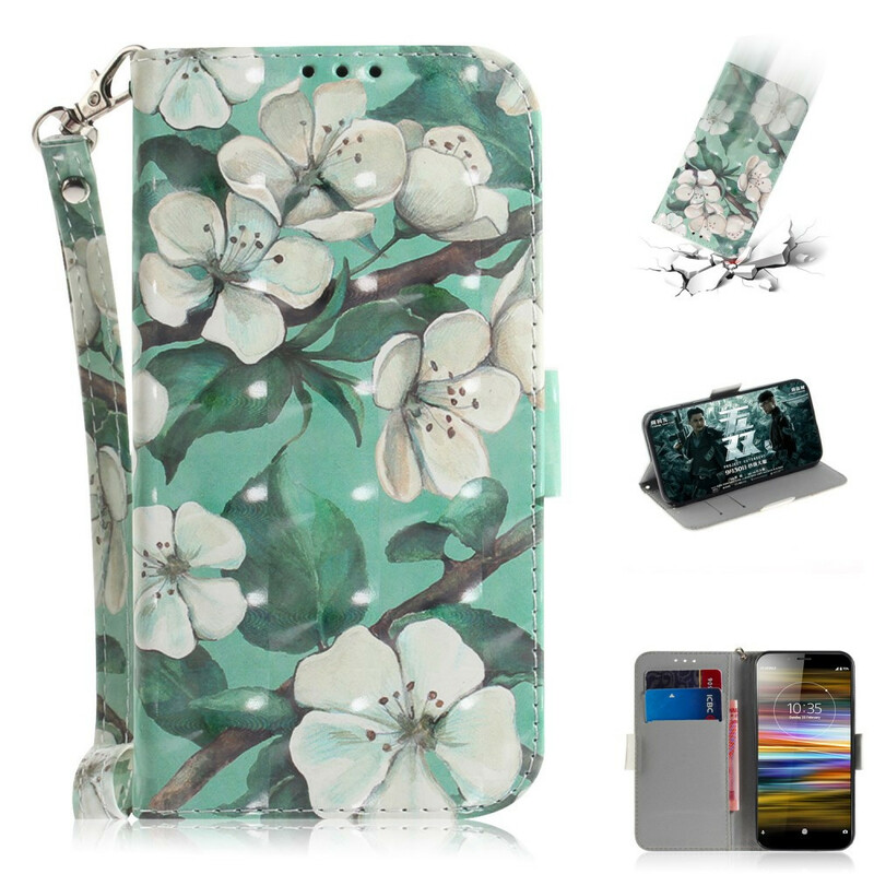 Housse Sony Xperia L3 Branche en Fleurs à Lanière Housse Sony Xperia L3 Branche en Fleurs à Lanière