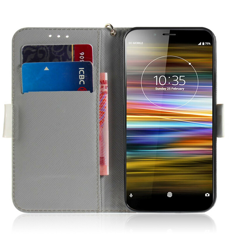 Housse Sony Xperia L3 Branche en Fleurs à Lanière Housse Sony Xperia L3 Branche en Fleurs à Lanière