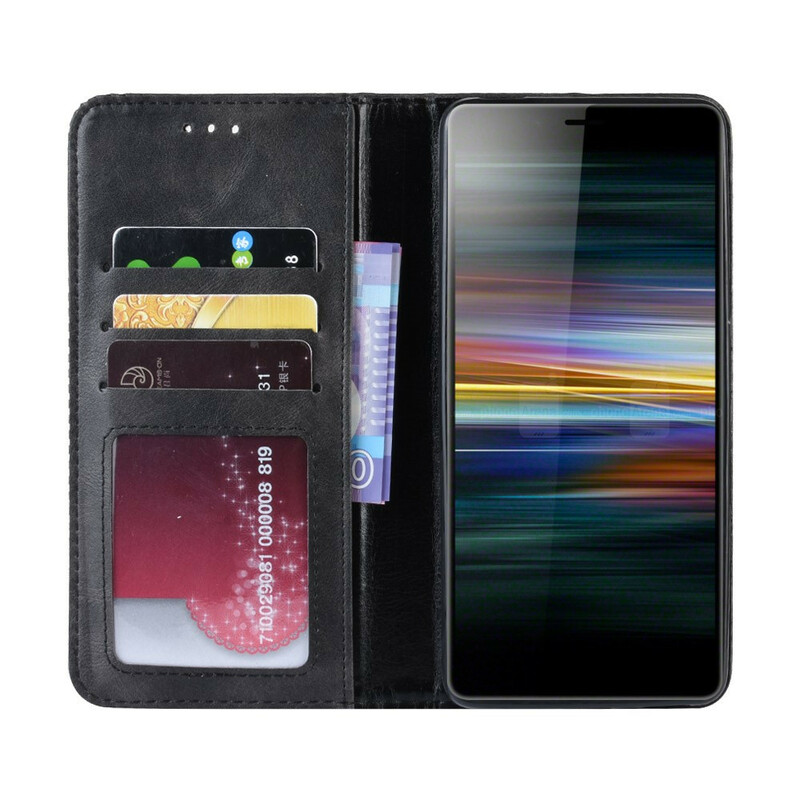Flip Cover Sony Xperia L3 Style Cuir Vintage Design Flip Cover Sony Xperia L3 Style Cuir Vintage Design