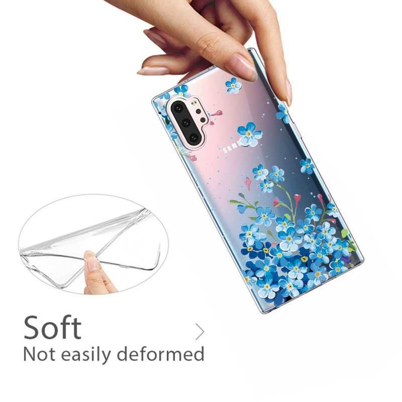 Coque Samsung Galaxy Note 10 Plus Fleurs Bleues - Ma Coque