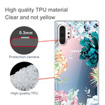 Coque Samsung Galaxy Note 10 Plus Transparente Fleurs Aquarelle