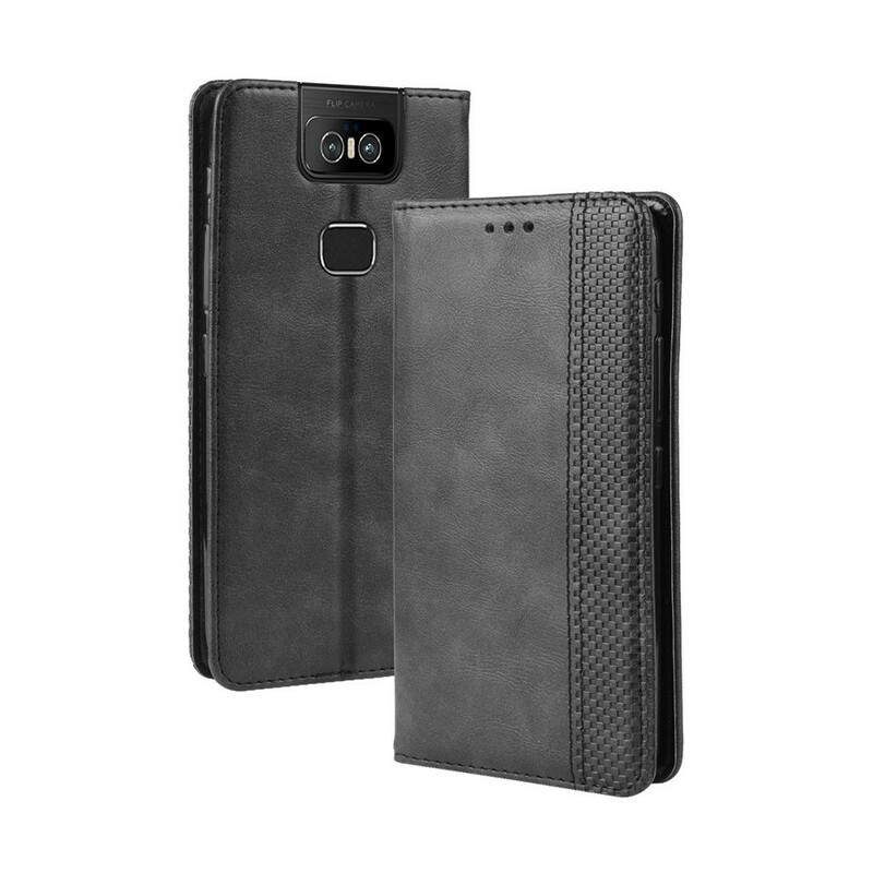 Flip Cover Asus ZenFone 6 Effet Cuir Vintage Stylisé Flip Cover Asus ZenFone 6 Effet Cuir Vintage Stylisé