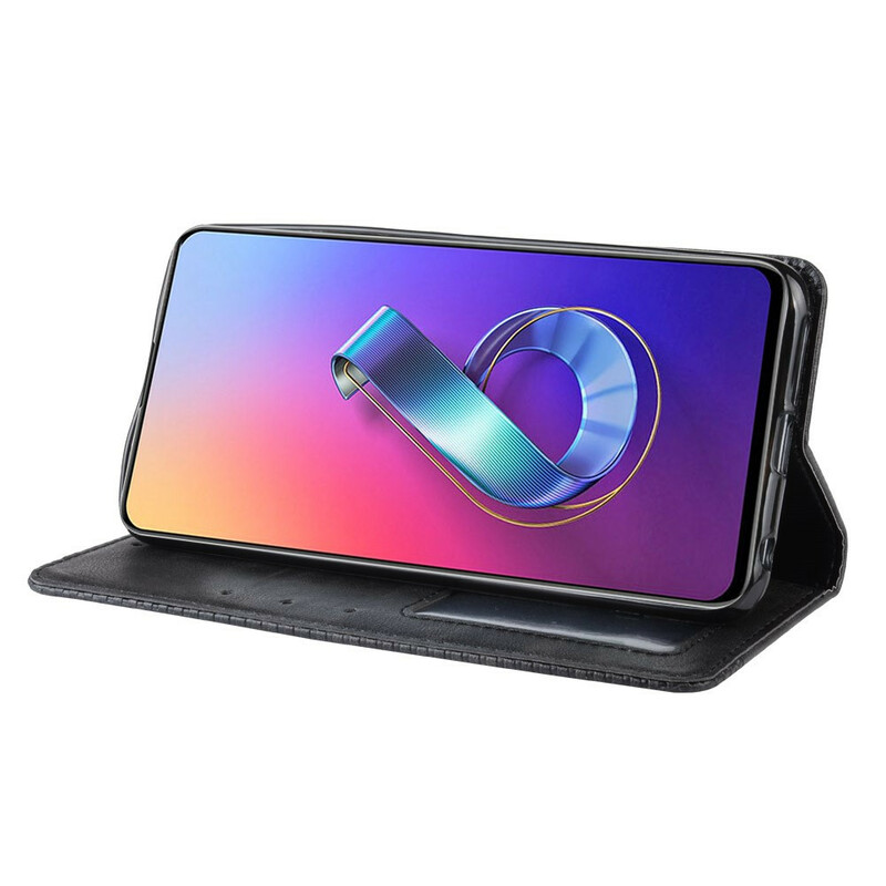 Flip Cover Asus ZenFone 6 Effet Cuir Vintage Stylisé Flip Cover Asus ZenFone 6 Effet Cuir Vintage Stylisé
