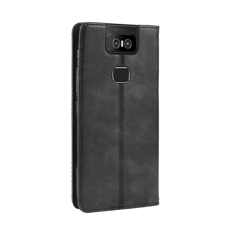 Flip Cover Asus ZenFone 6 Effet Cuir Vintage Stylisé Flip Cover Asus ZenFone 6 Effet Cuir Vintage Stylisé