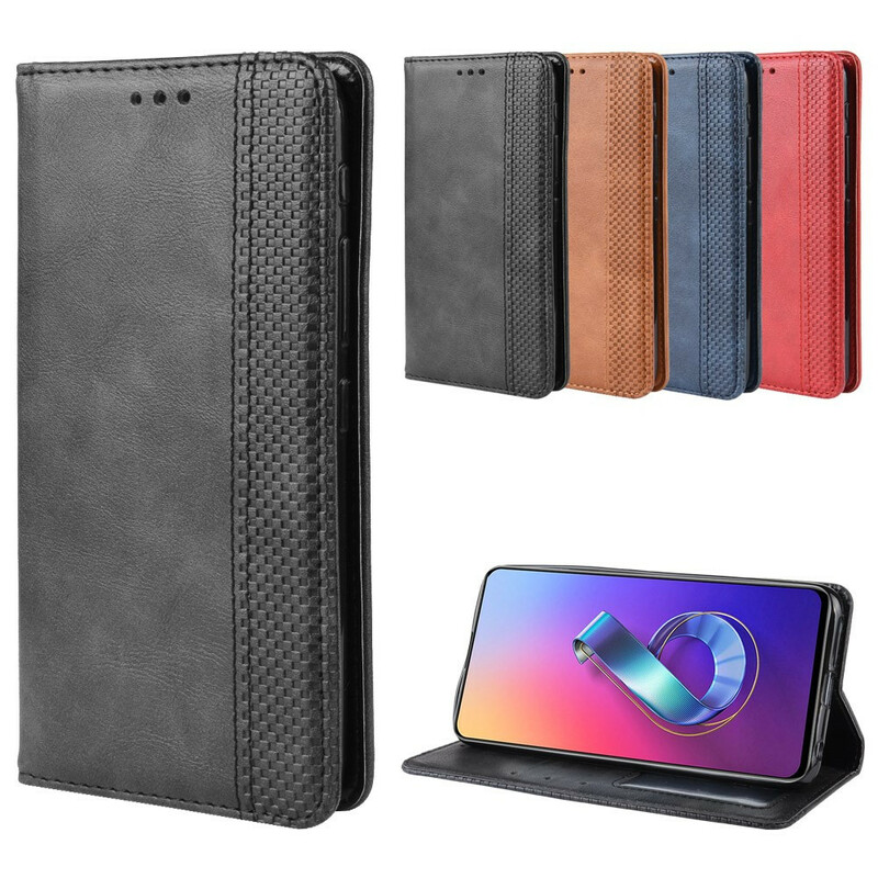 Flip Cover Asus ZenFone 6 Effet Cuir Vintage Stylisé Flip Cover Asus ZenFone 6 Effet Cuir Vintage Stylisé