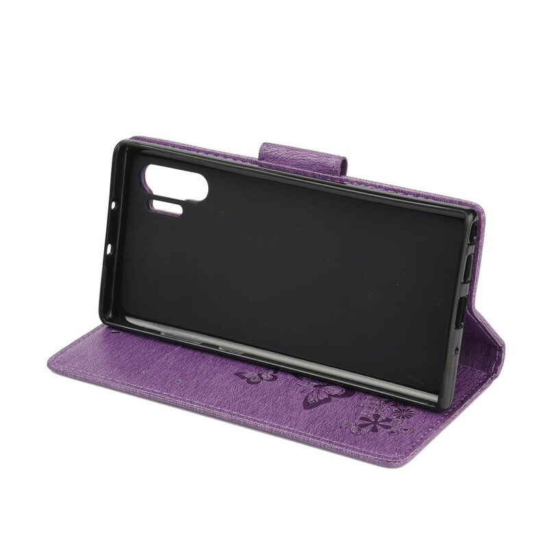 Housse Samsung Galaxy Note 10 Plus Papillons et Floralies à Lanière Housse Samsung Galaxy Note 10 Plus Papillons et Floralies à Lanière