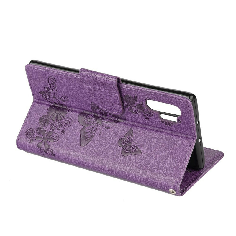 Housse Samsung Galaxy Note 10 Plus Papillons et Floralies à Lanière Housse Samsung Galaxy Note 10 Plus Papillons et Floralies à Lanière