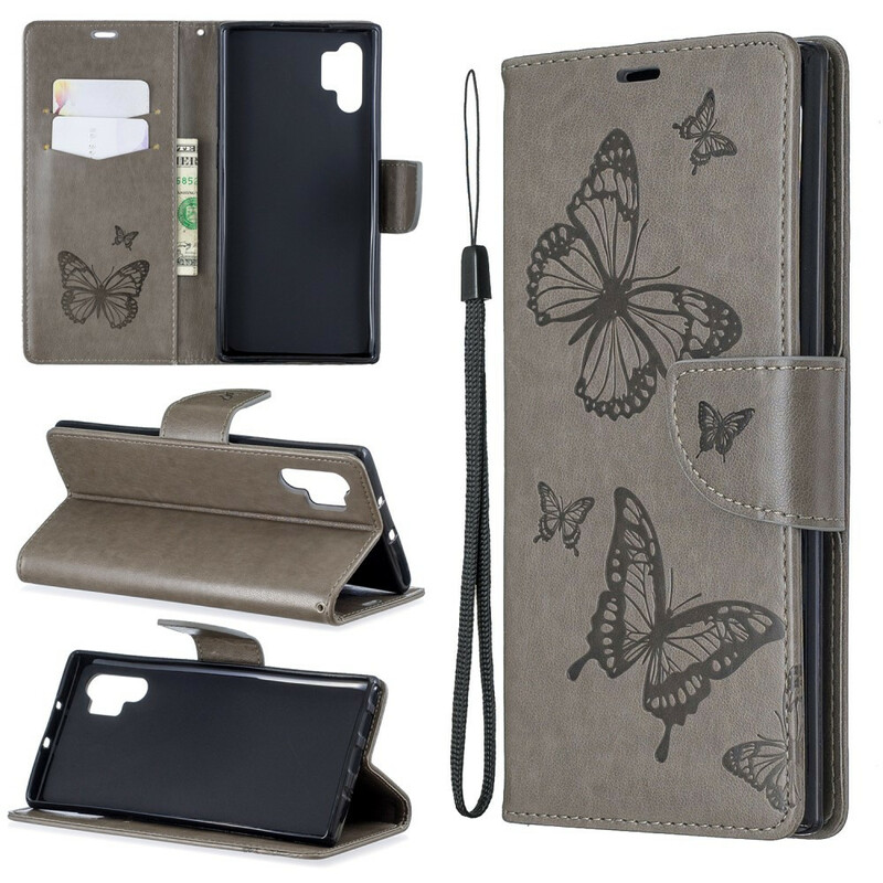 Housse Samsung Galaxy Note 10 Plus Magnifiques Papillons à Lanière