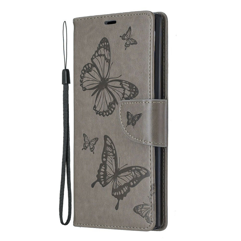 Housse Samsung Galaxy Note 10 Plus Magnifiques Papillons à Lanière