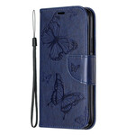 Housse iPhone 11 Papillons Imprimés à Lanière Housse iPhone 11 Papillons Imprimés à Lanière