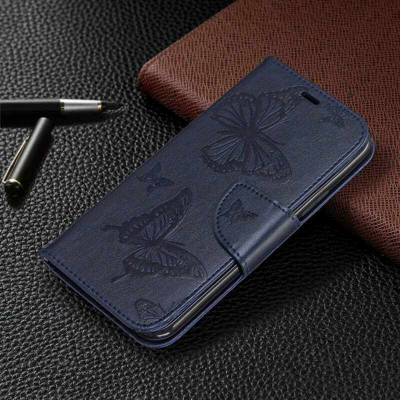 Housse iPhone 11 Papillons Imprimés à Lanière Housse iPhone 11 Papillons Imprimés à Lanière