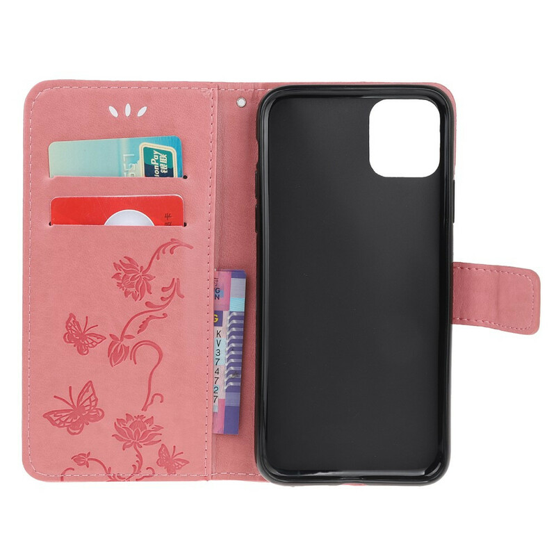 Housse iPhone 11 Floral à Lanière