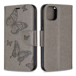 Housse iPhone 11R Papillons Imprimés à Lanière Housse iPhone 11R Papillons Imprimés à Lanière