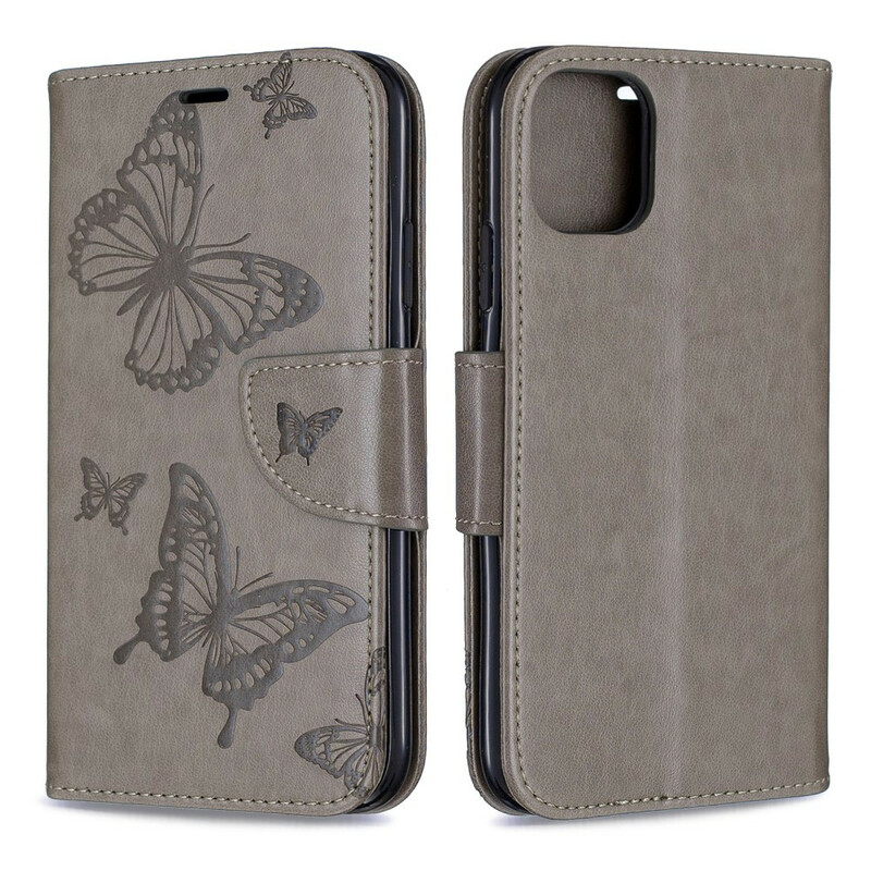 Housse iPhone 11R Papillons Imprimés à Lanière Housse iPhone 11R Papillons Imprimés à Lanière