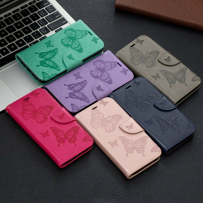 Housse iPhone 11R Papillons Imprimés à Lanière Housse iPhone 11R Papillons Imprimés à Lanière