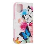 Housse iPhone 11R Papillons et Fleurs Peints