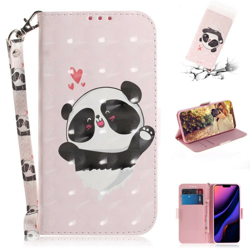 Housse iPhone 11R Panda Love à Lanière Housse iPhone 11R Panda Love à Lanière