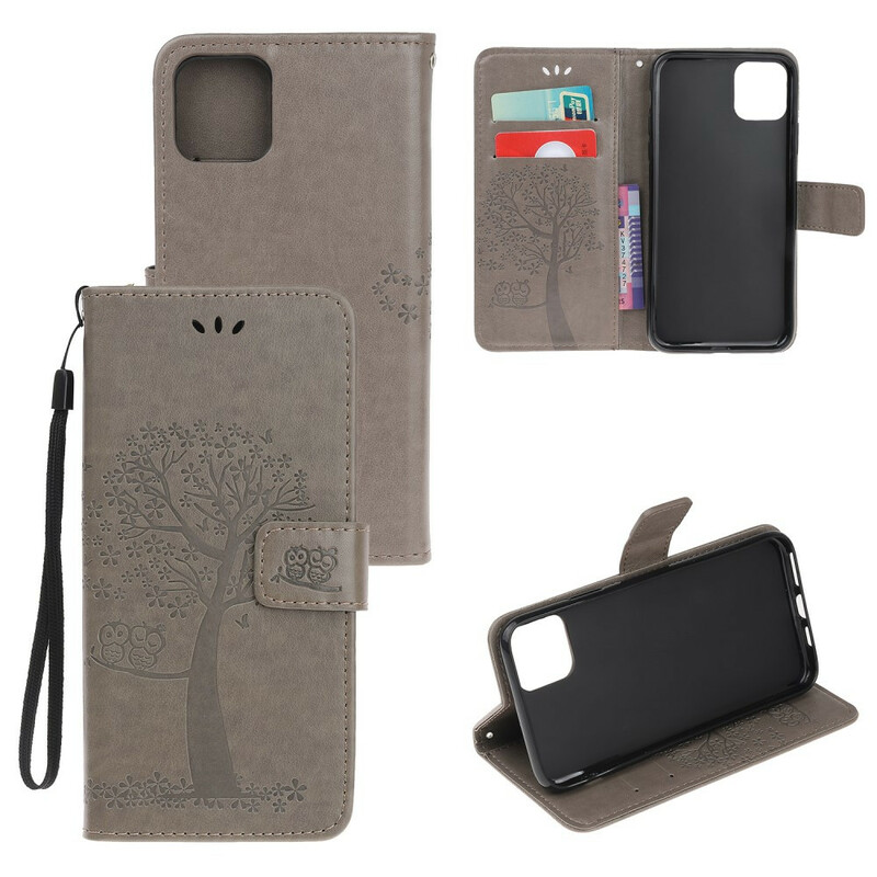 Housse iPhone 11R Arbre et Hiboux à Lanière Housse iPhone 11R Arbre et Hiboux à Lanière
