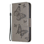 Housse iPhone 11 Max Papillons Imprimés à Lanière Housse iPhone 11 Max Papillons Imprimés à Lanière