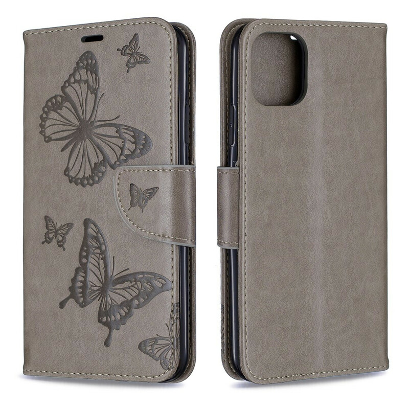Housse iPhone 11 Max Papillons Imprimés à Lanière Housse iPhone 11 Max Papillons Imprimés à Lanière