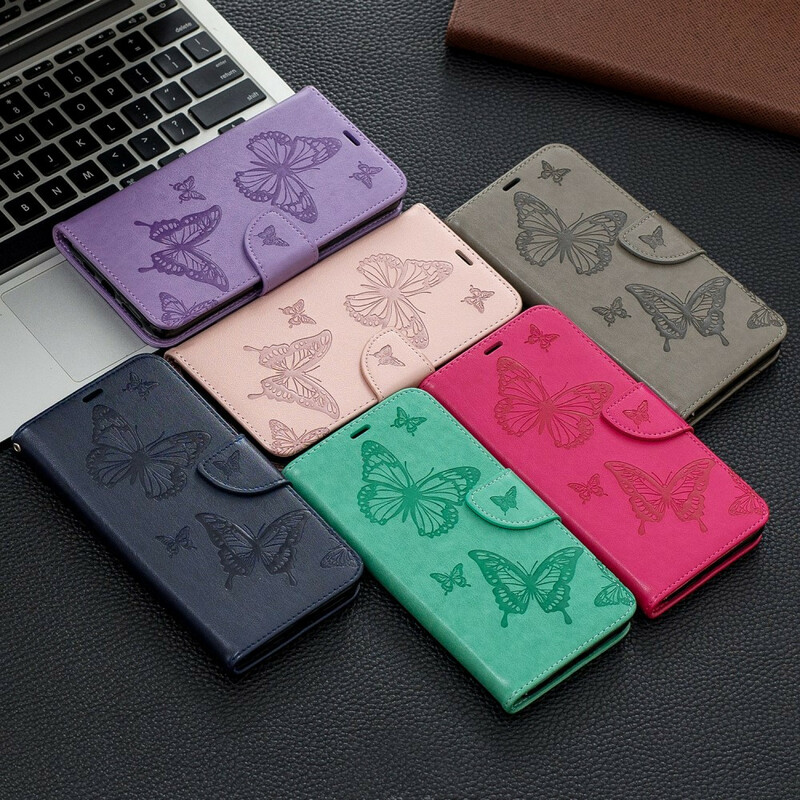 Housse iPhone 11 Max Papillons Imprimés à Lanière Housse iPhone 11 Max Papillons Imprimés à Lanière
