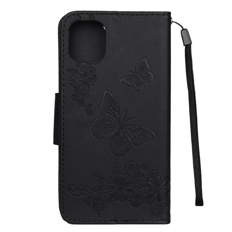 Housse iPhone 11 Splendides Papillons à Lanière