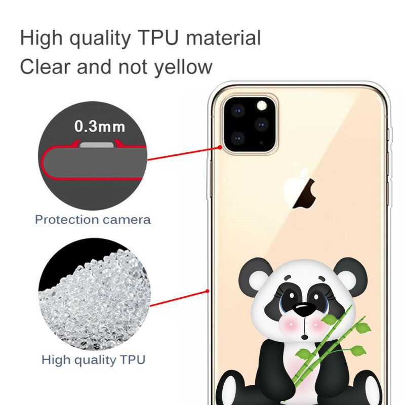Coque iPhone 11 Max Transparente Panda Triste