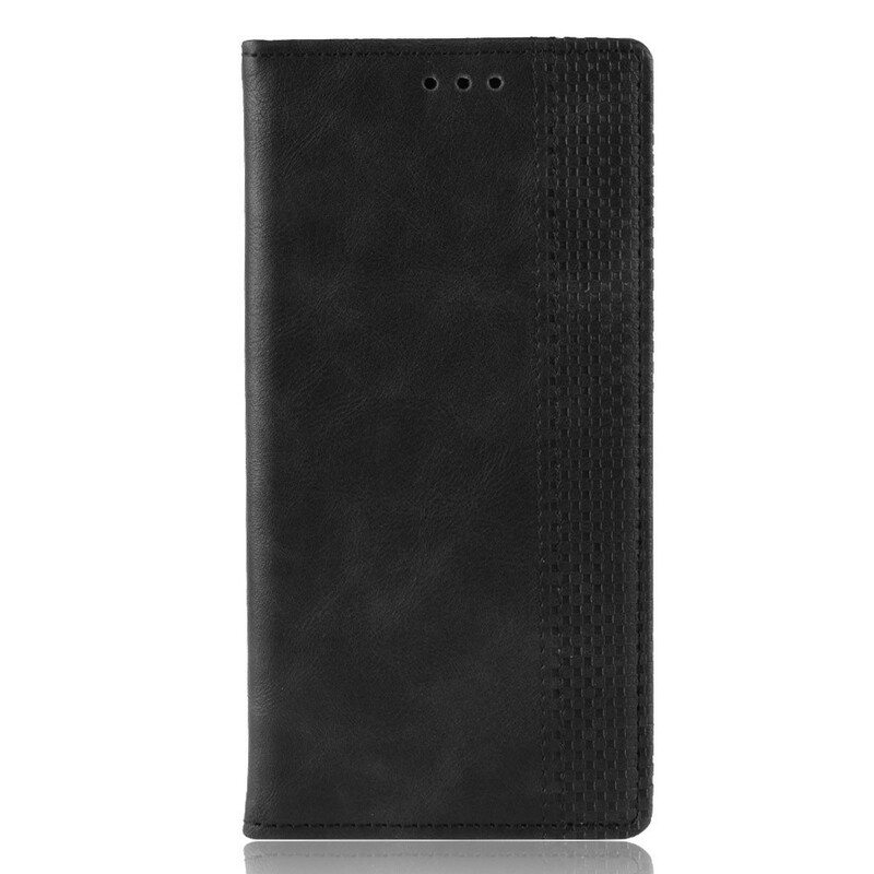 Flip Cover iPhone 11 Pro Max Effet Cuir Vintage Stylisé