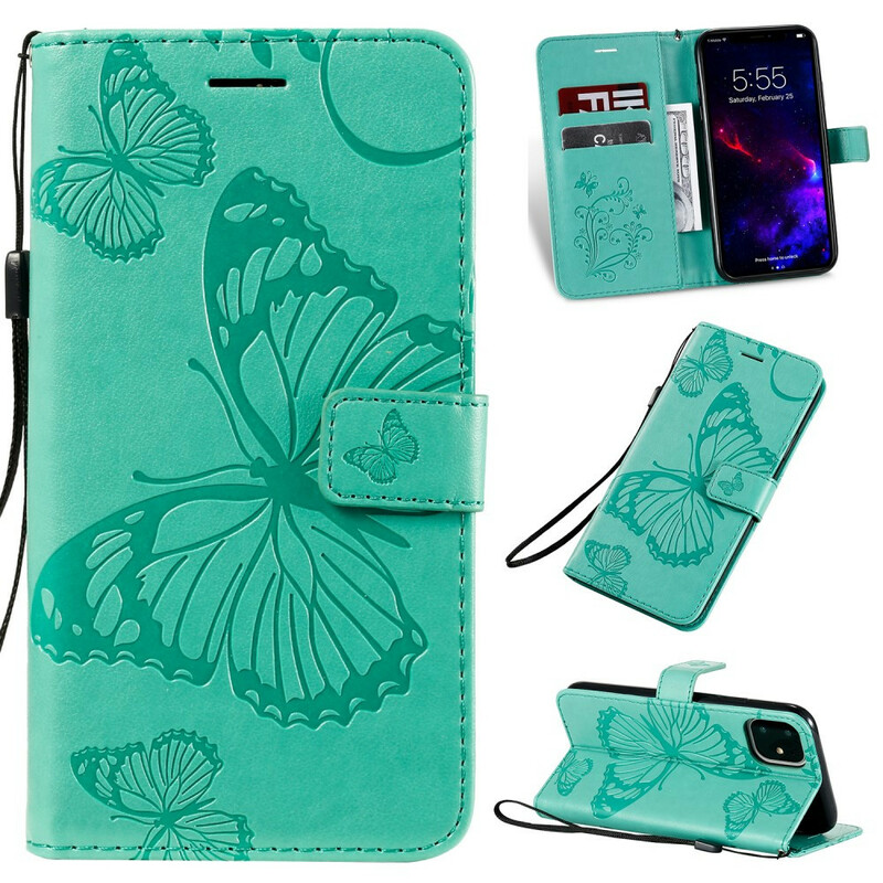 Housse iPhone 11 Papillons Géants à Lanière Housse iPhone 11 Papillons Géants à Lanière