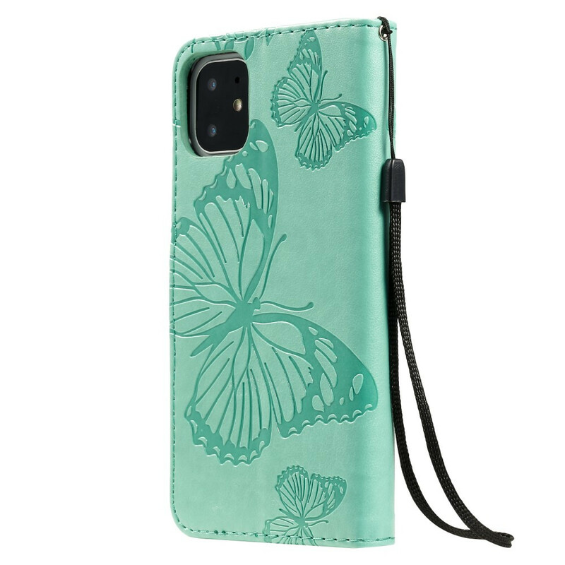 Housse iPhone 11 Papillons Géants à Lanière Housse iPhone 11 Papillons Géants à Lanière