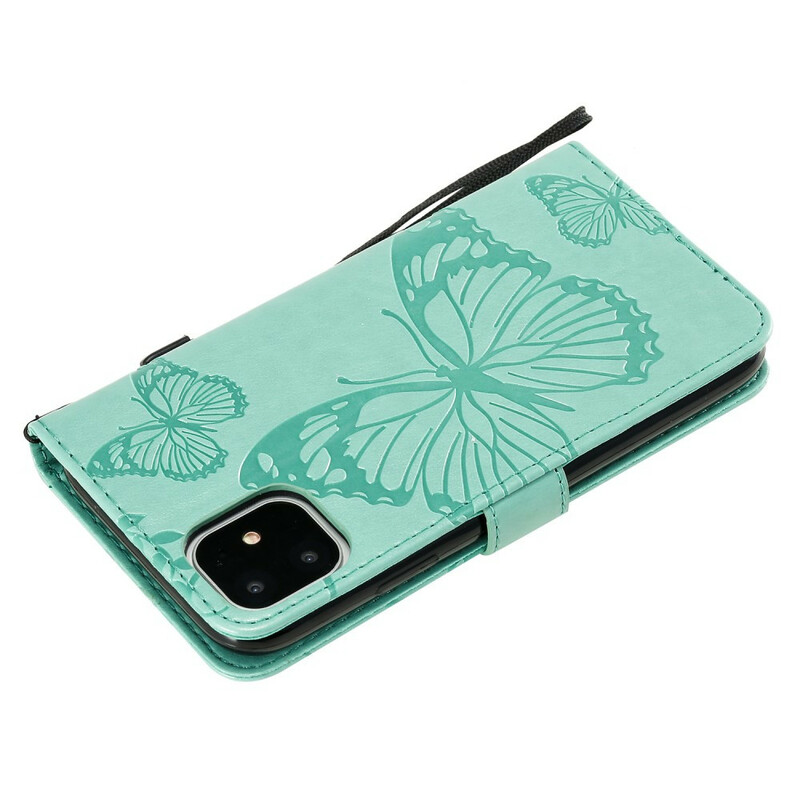 Housse iPhone 11 Papillons Géants à Lanière Housse iPhone 11 Papillons Géants à Lanière