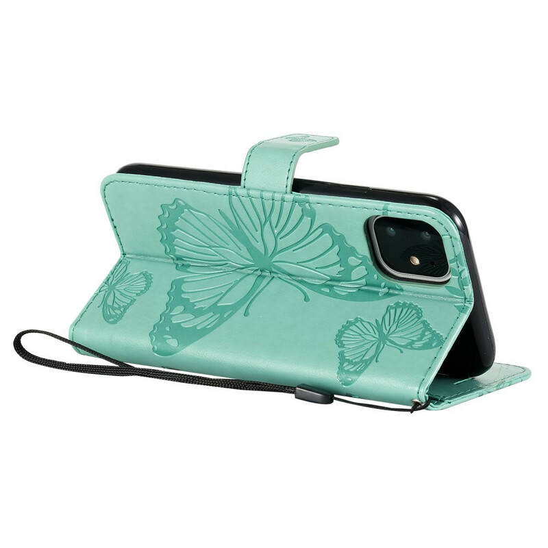 Housse iPhone 11 Papillons Géants à Lanière Housse iPhone 11 Papillons Géants à Lanière