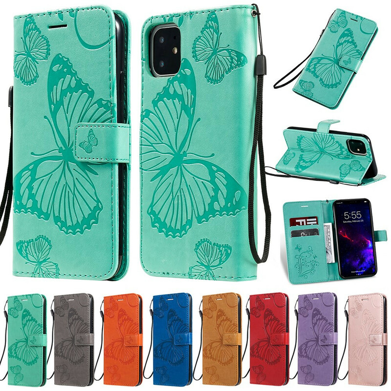 Housse iPhone 11 Papillons Géants à Lanière Housse iPhone 11 Papillons Géants à Lanière