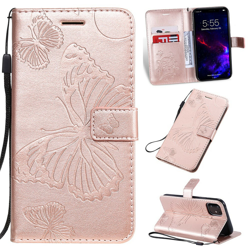 Housse iPhone 11 Papillons Géants à Lanière Housse iPhone 11 Papillons Géants à Lanière