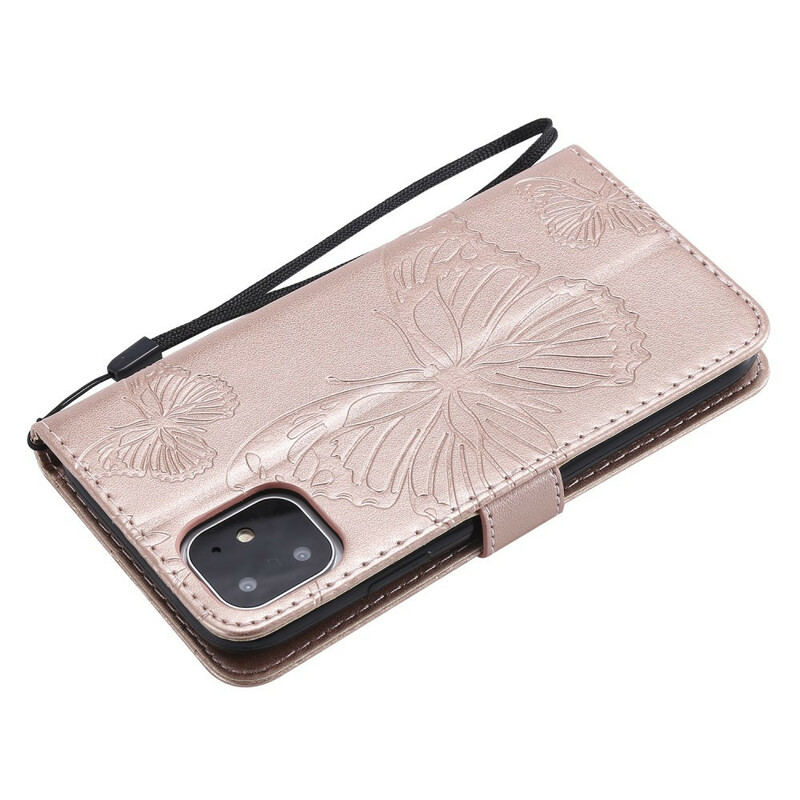 Housse iPhone 11 Papillons Géants à Lanière Housse iPhone 11 Papillons Géants à Lanière