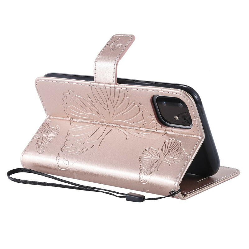Housse iPhone 11 Papillons Géants à Lanière Housse iPhone 11 Papillons Géants à Lanière