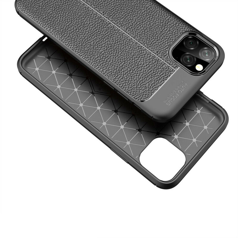Coque iPhone 11 Pro Max Effet Cuir Litchi Double Line Coque iPhone 11 Pro Max Effet Cuir Litchi Double Line