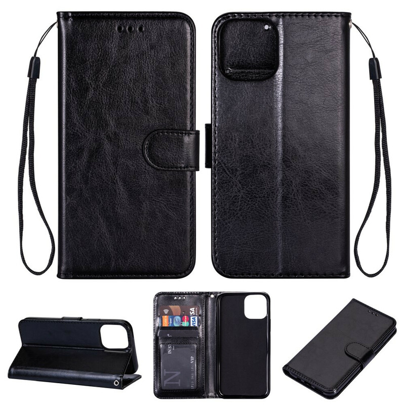 Housse iPhone 11 Pro Max Effet Cuir à Lanière Housse iPhone 11 Pro Max Effet Cuir à Lanière