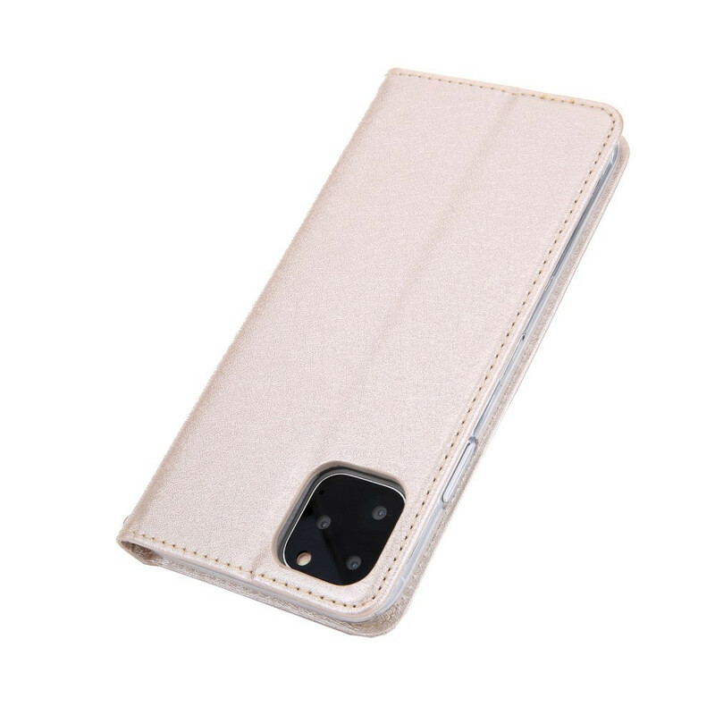 Flip Cover iPhone 11 Pro Max Effet Cuir Texture Soie Flip Cover iPhone 11 Pro Max Effet Cuir Texture Soie