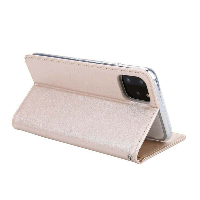 Flip Cover iPhone 11 Pro Max Effet Cuir Texture Soie Flip Cover iPhone 11 Pro Max Effet Cuir Texture Soie